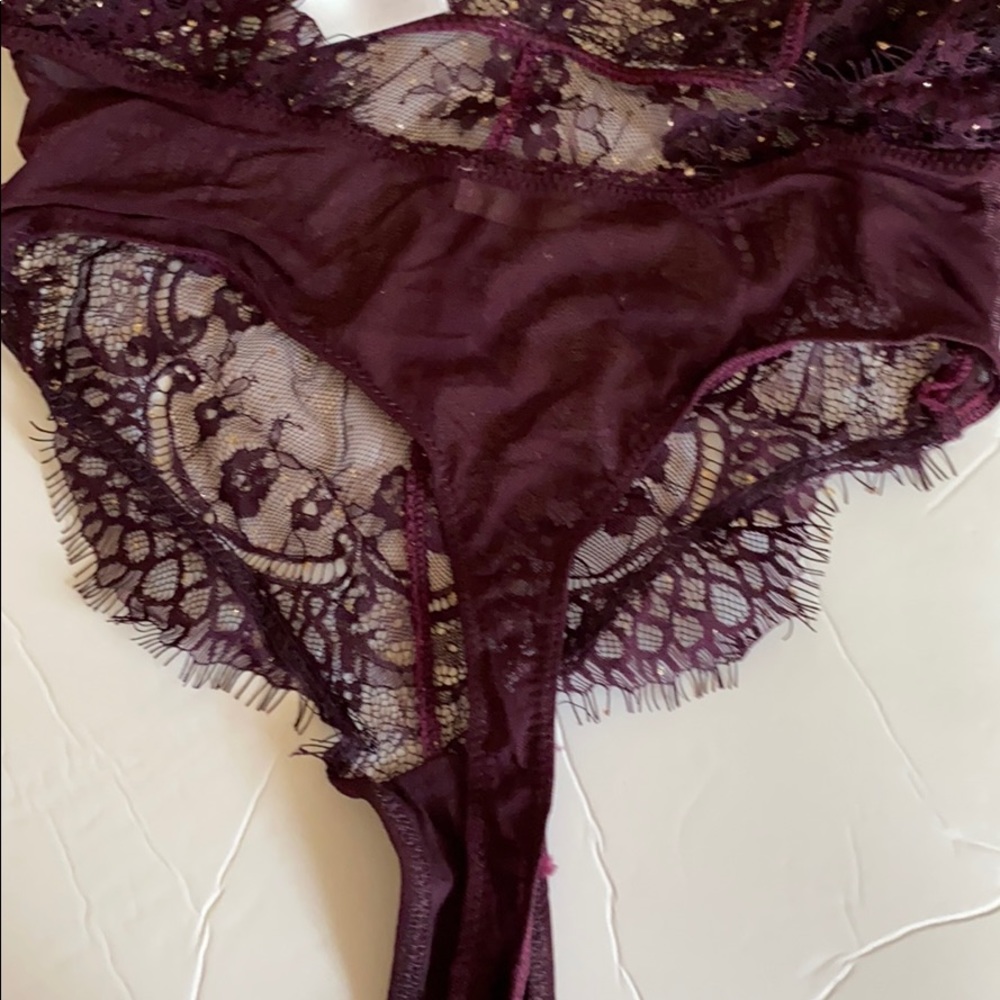 Free People Showoff  Bodysuit Metallic Fig XS - Picture 10 of 13